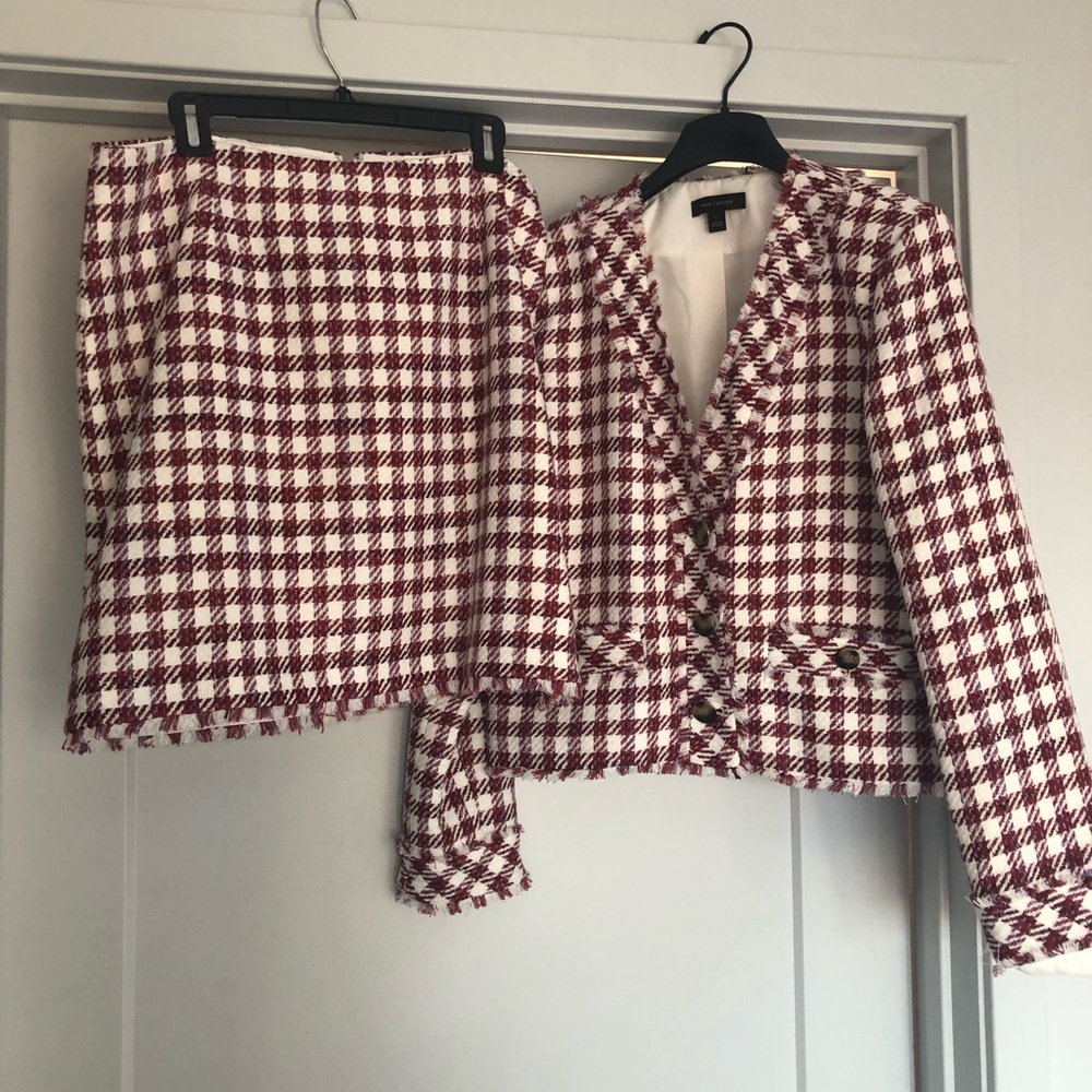 Matching tweed skirt suit set Ann Taylor size 12-14